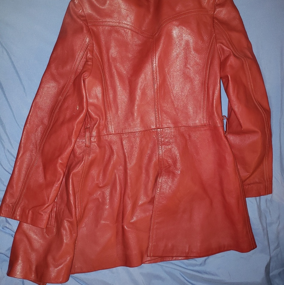 Red leather jacket - Picture 2 of 4